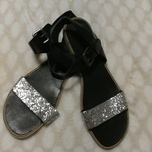 Vera Wang Glitter Strap Sandals